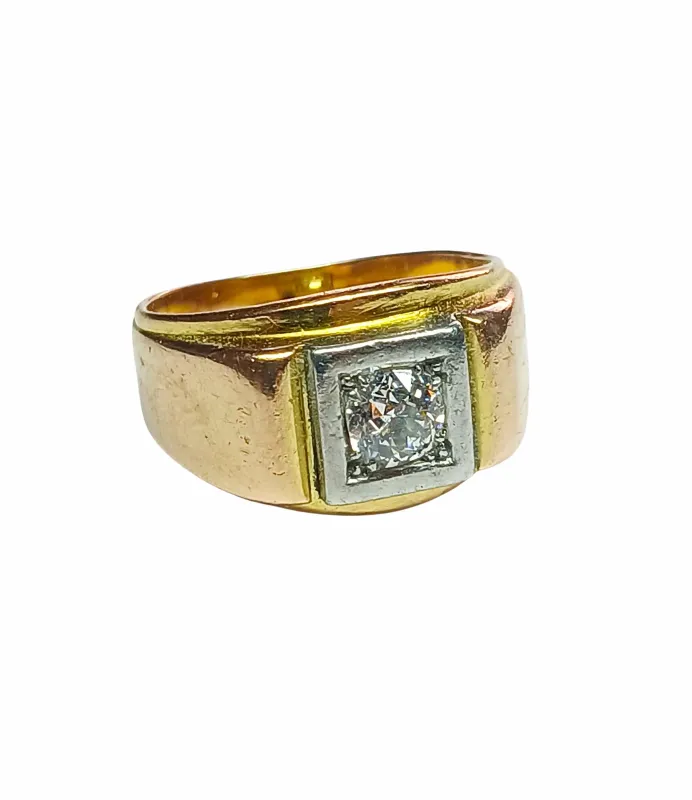 Bague tank en or jaune et diamant sold by 58 Facettes