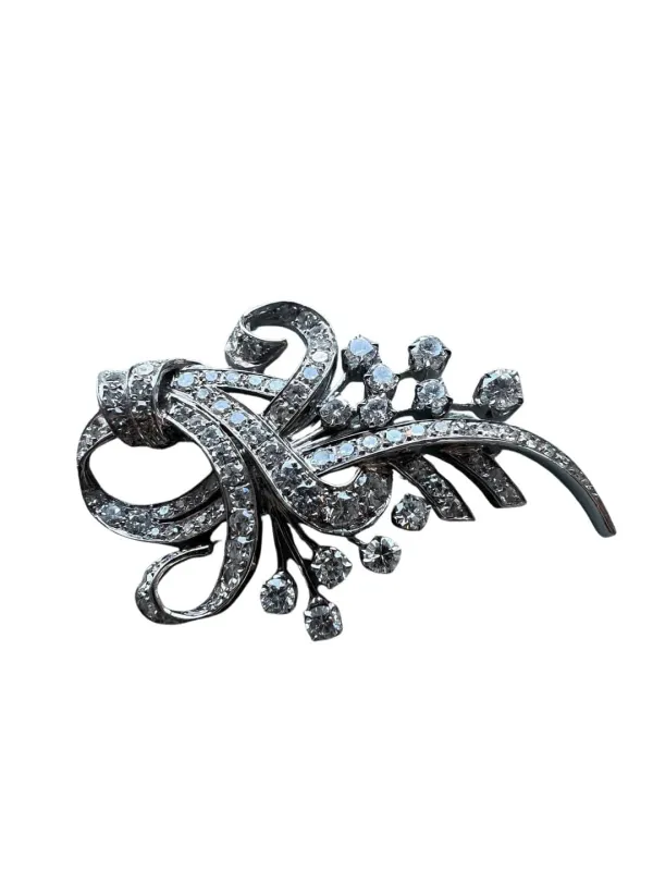 Antique diamond brooche 1910 sold by 58 Facettes