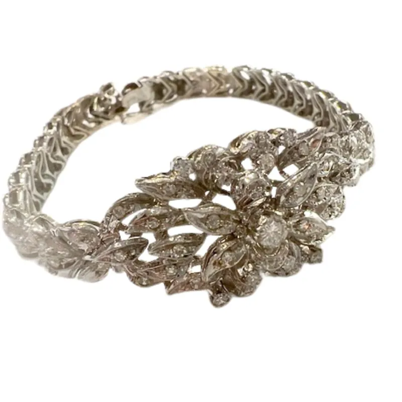 Bracelet rétro contemporain en or jaune 18 ct avec diamants sold by 58 Facettes