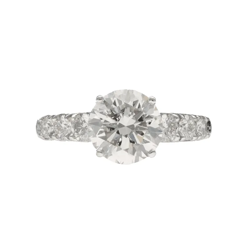 Solitaire en or gris 18K avec diamant brillant de 1,91 ct G-SI1 (HRD) sold by 58 Facettes
