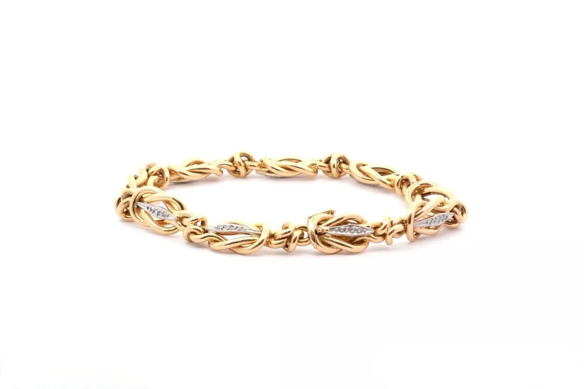 Bracelet ancien diamants en or jaune 18k sold by 58 Facettes