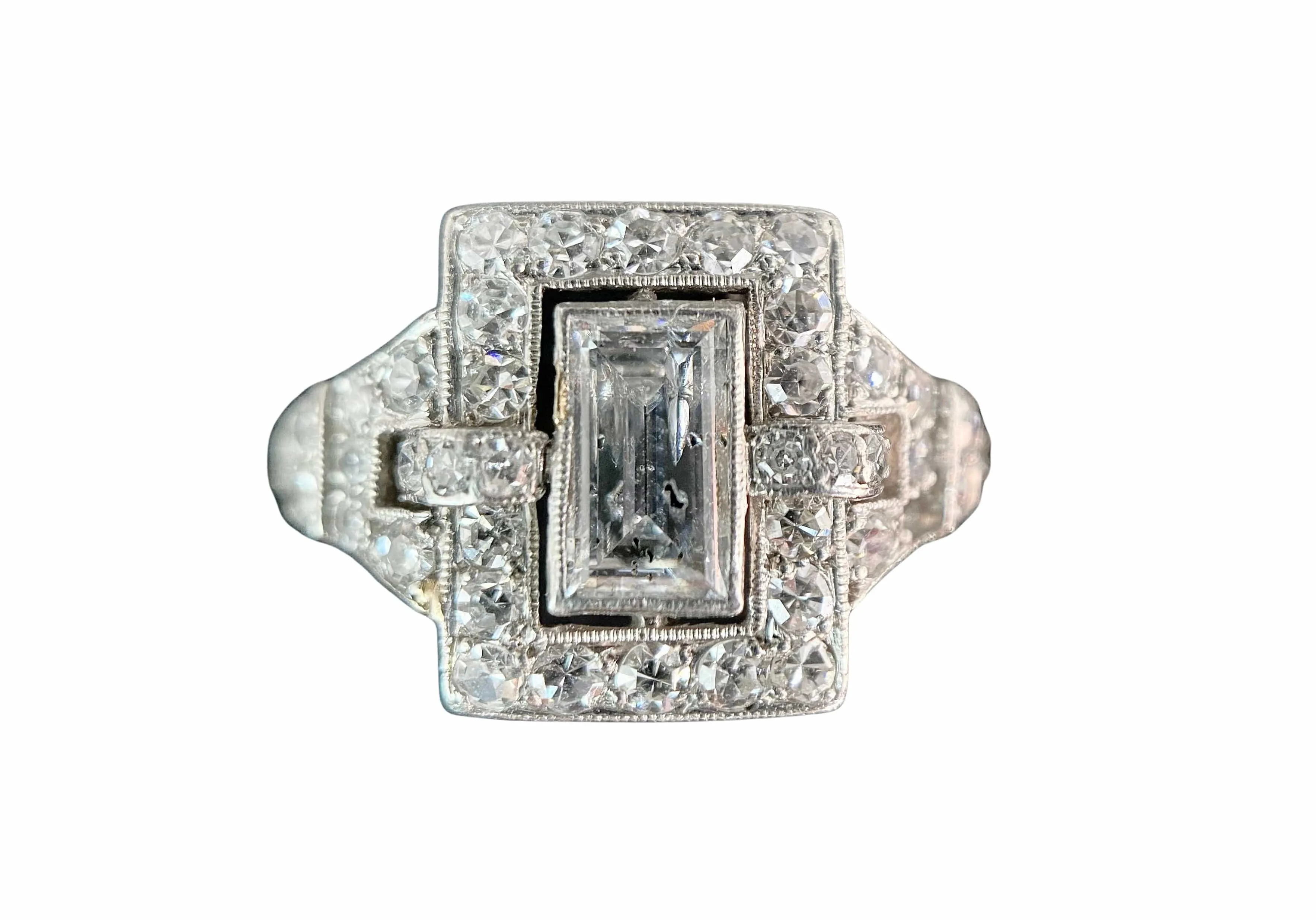 Bague or blanc diamants Art Déco sold by 58 Facettes