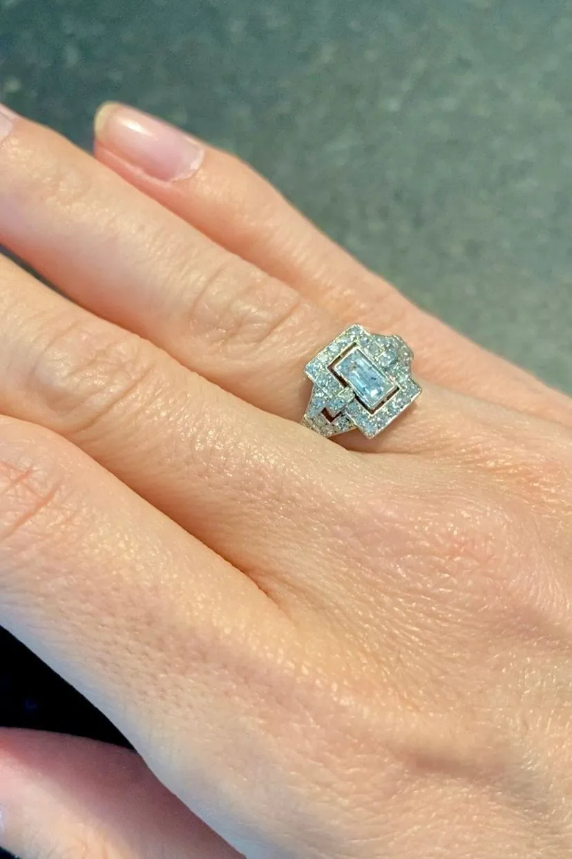 Bague or blanc diamants Art Déco sold by 58 Facettes product image thumbnail 2