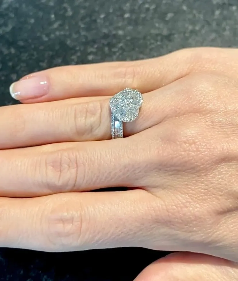 Bague en forme de coeur or blanc diamants sold by 58 Facettes product image thumbnail 3