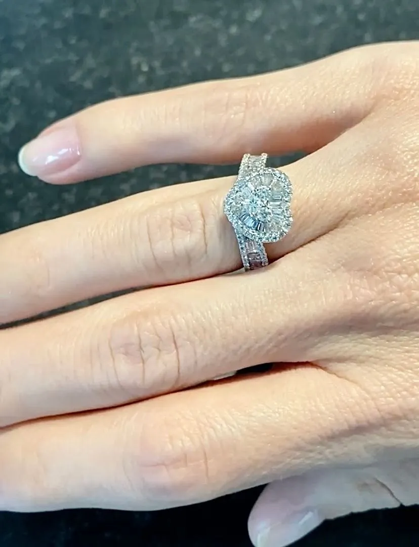 Bague en forme de coeur or blanc diamants sold by 58 Facettes product image thumbnail 4