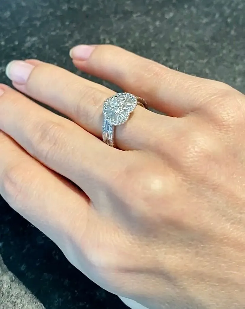 Bague en forme de coeur or blanc diamants sold by 58 Facettes product image thumbnail 2