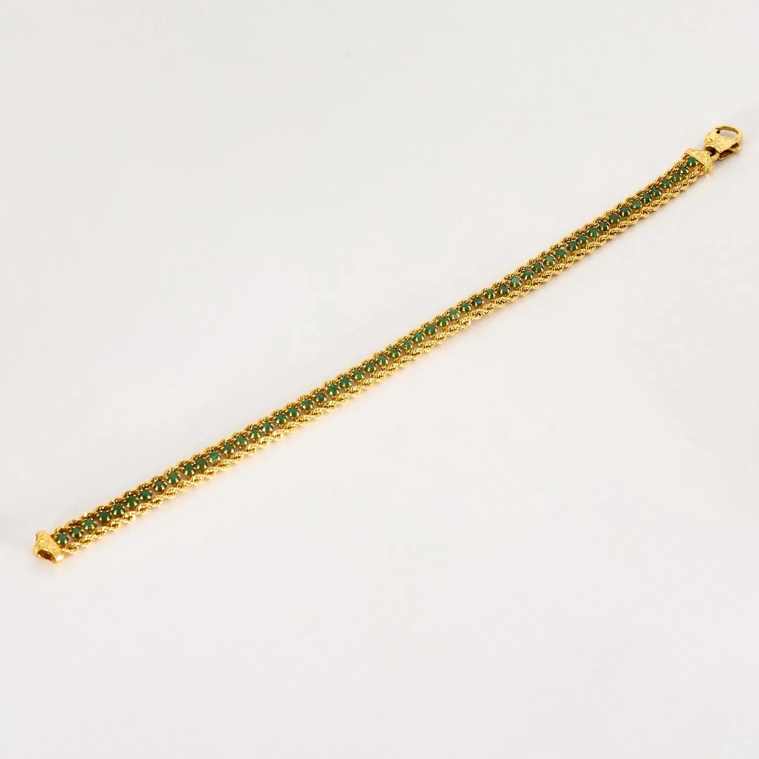 Bracelet en or jaune et émeraudes sold by 58 Facettes product image thumbnail 3