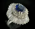 Bague Jupe avec saphir et diamants en baguette et brillant sold by 58 Facettes