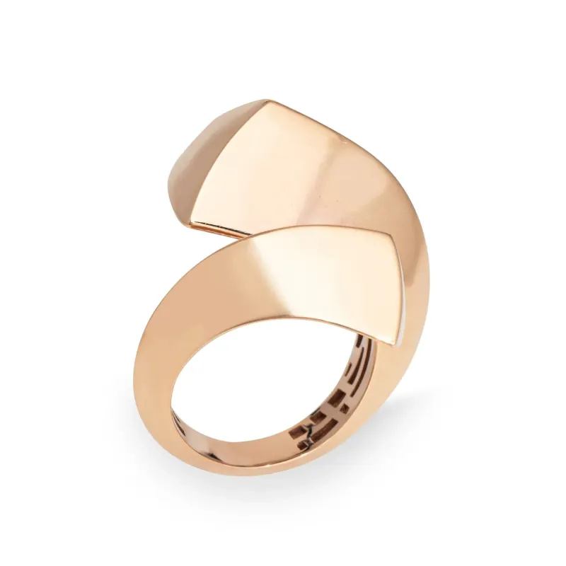 Bague sculpturale Bypass Estate 18k Or Rose Large Cocktail Band Bijoux sold by 58 Facettes