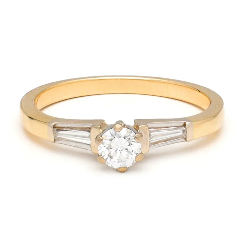 Bague solitaire en or jaune 14 carats avec diamant sold by 58 Facettes