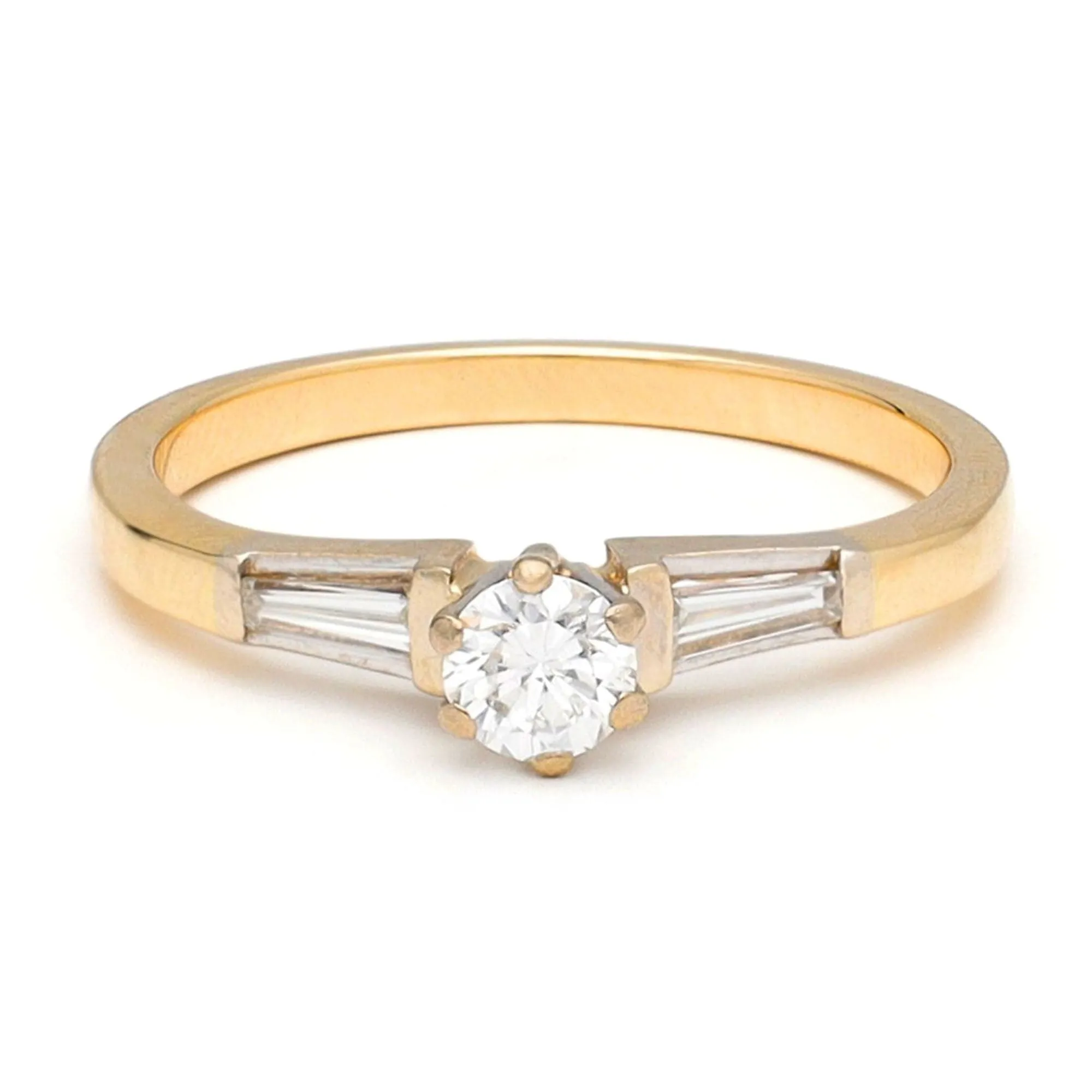 Bague solitaire en or jaune 14 carats avec diamant sold by 58 Facettes
