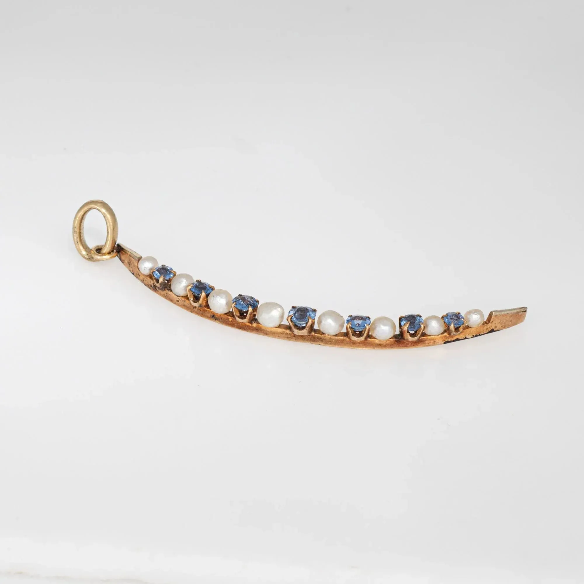 Pendentif croissant de lune victorien antique avec perle de saphir sold by 58 Facettes product image thumbnail 2