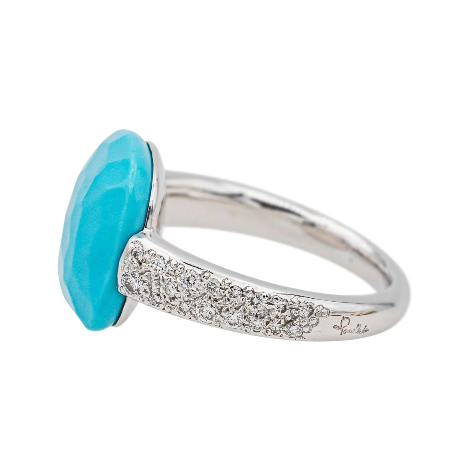Pomellato Bague Capri Or blanc Turquoise, Diamant sold by 58 Facettes product image thumbnail 4