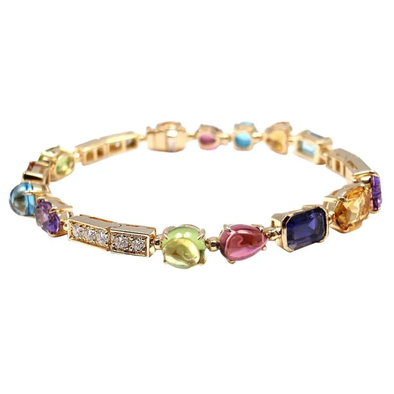 BULGARI - Bracelet Allegra en or jaune, pierres de couleur et diamants sold by 58 Facettes