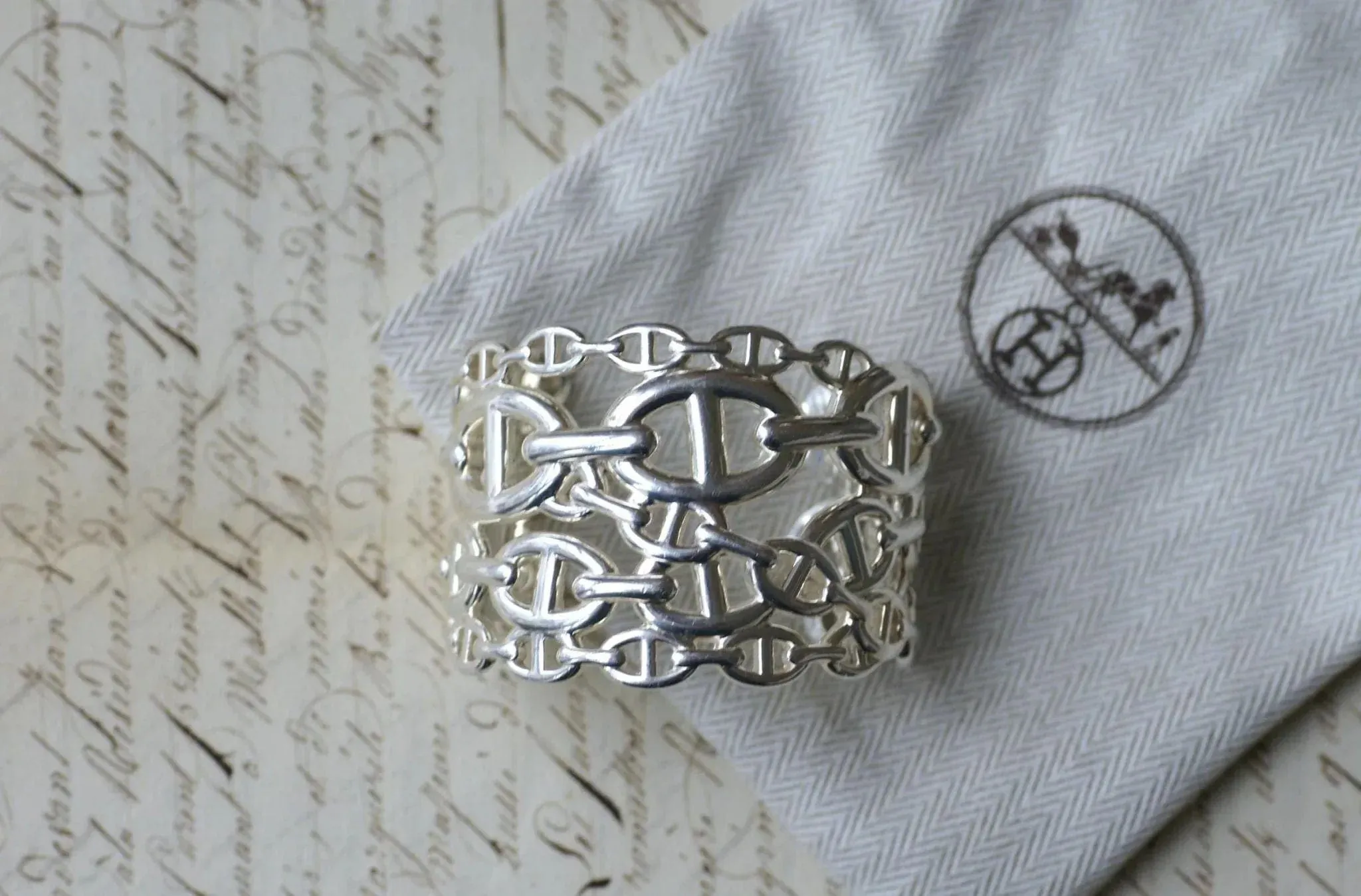 Bracelet Manchette Hermès Chaîne d'Ancre Enchaînée Argent sold by 58 Facettes product image thumbnail 3