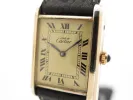 vintage montre must de CARTIER tank 30 mm mecanique vermeil dore en sold by 58 Facettes