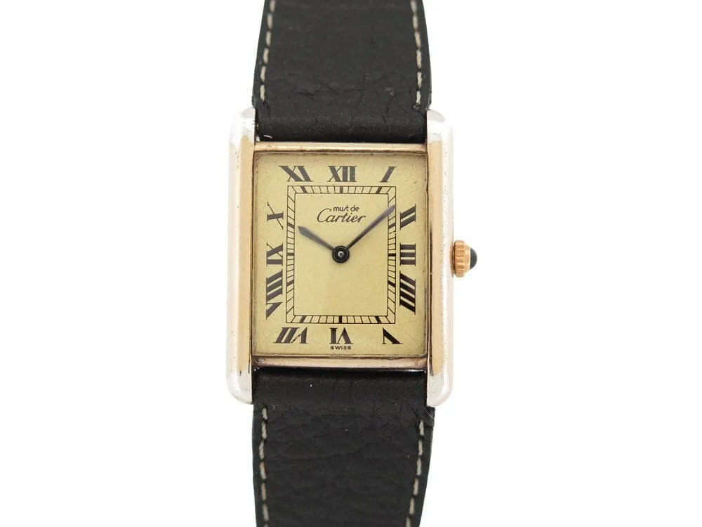 vintage montre must de CARTIER tank 30 mm mecanique vermeil dore en sold by 58 Facettes