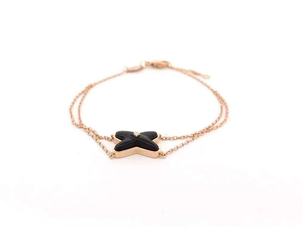 bracelet CHAUMET jeux de liens onyx diamant en or rose 18k 15-17 cm sold by 58 Facettes product image thumbnail 2