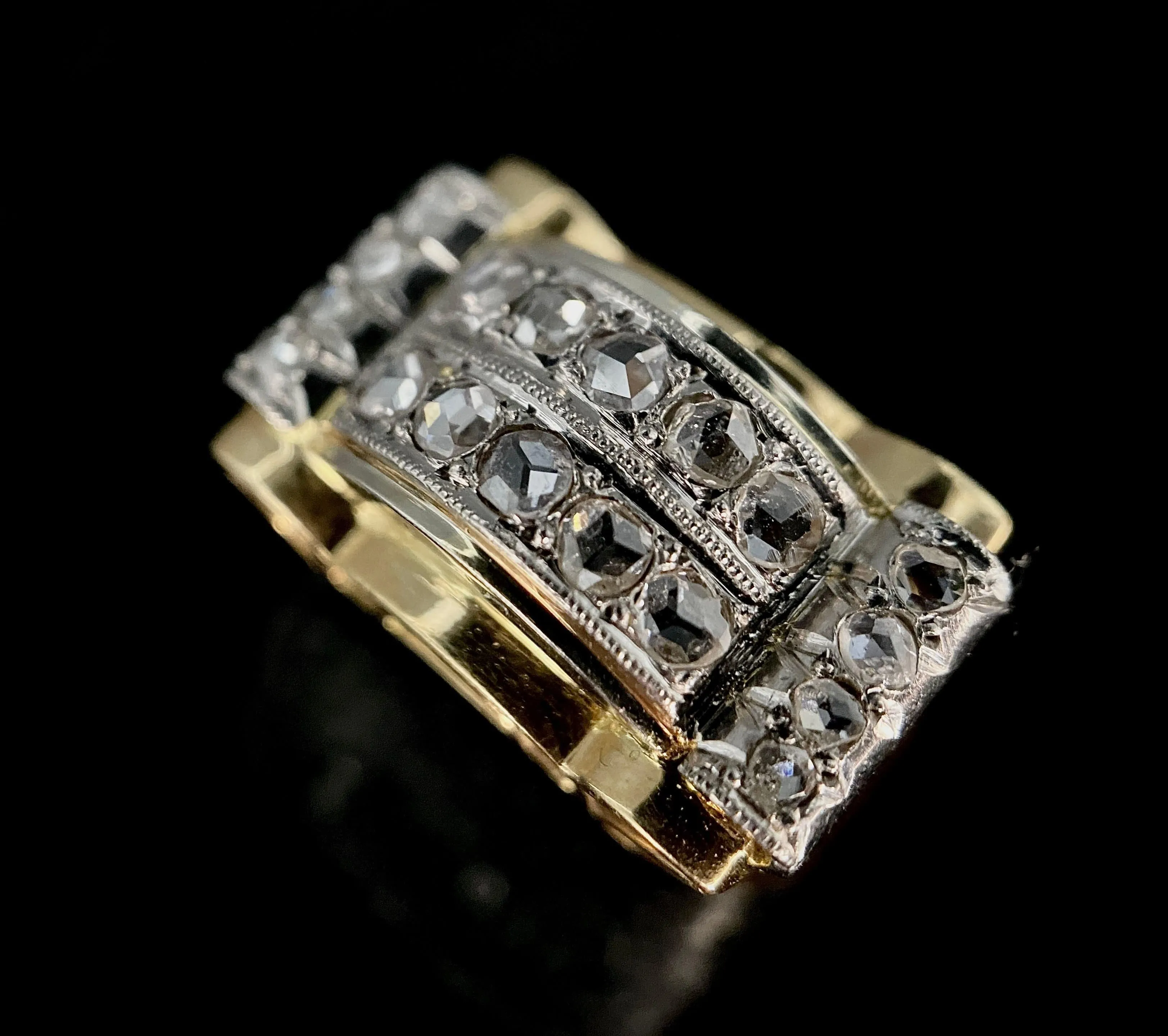 Bague Tank d'époque 1940/50 deux ors diamants sold by 58 Facettes product image thumbnail 5