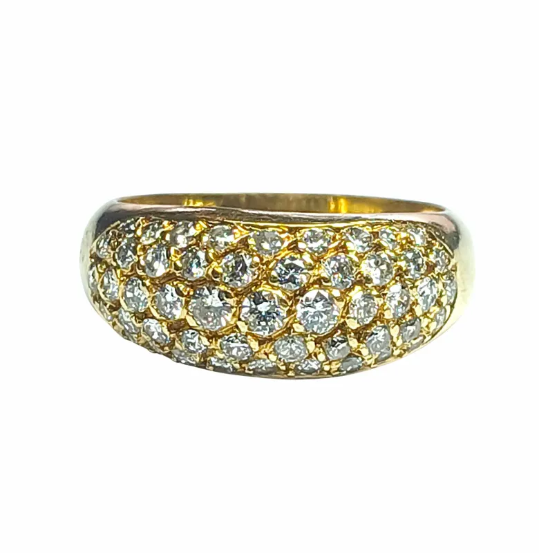 bague bandeau en or jaune et diamants sold by 58 Facettes
