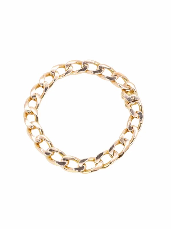 Bracelet vintage maille gourmette plate or jaune sold by 58 Facettes