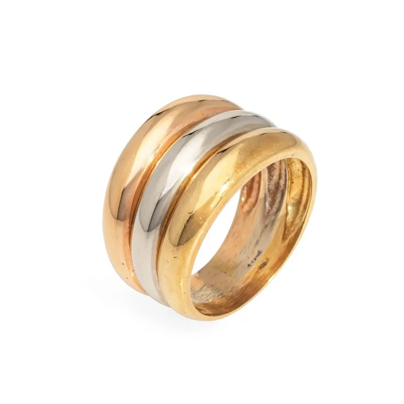 Bague cocktail vintage à large bande de cigare en or 18 carats sold by 58 Facettes