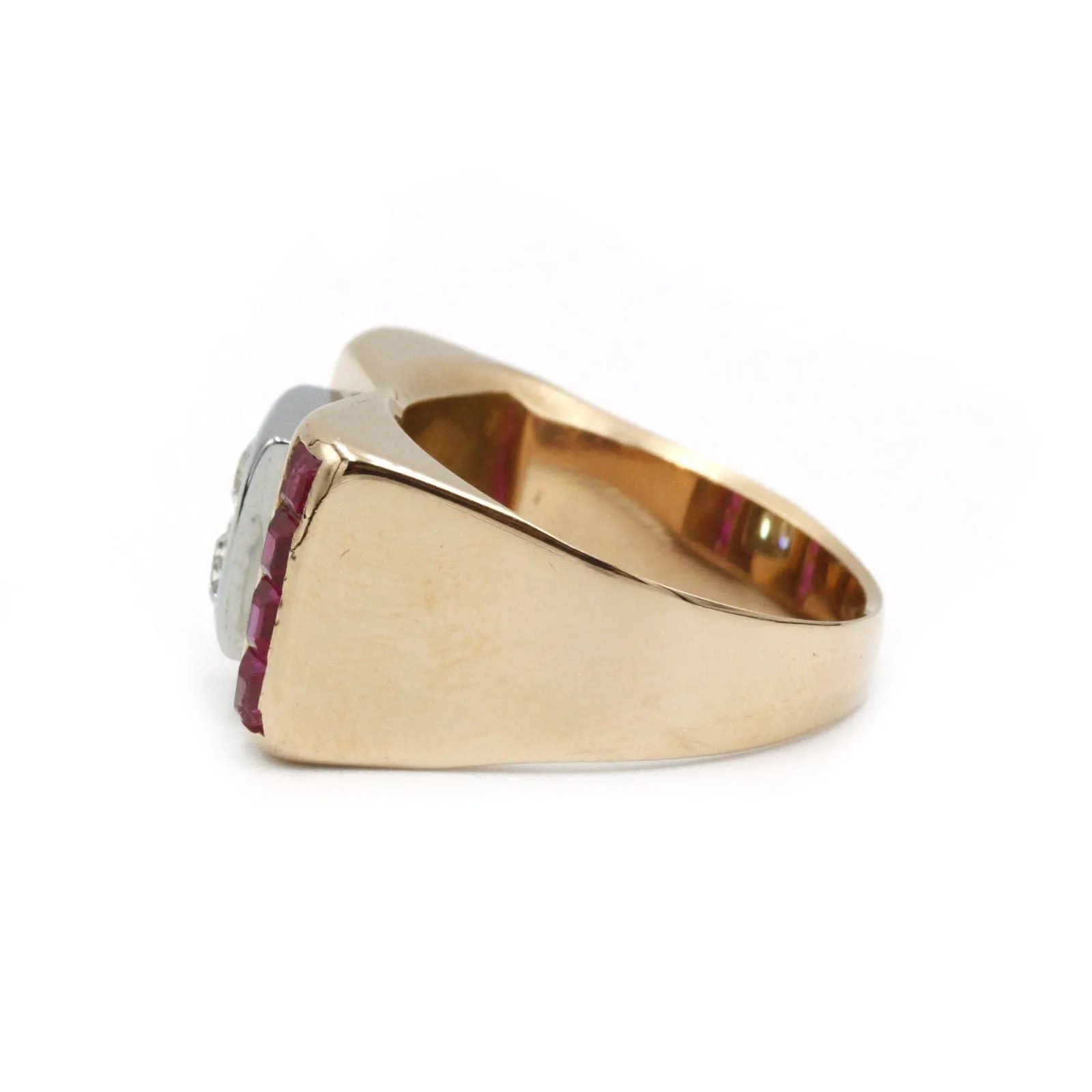 Bague TANK - Or jaune diamants et rubis sold by 58 Facettes product image thumbnail 5