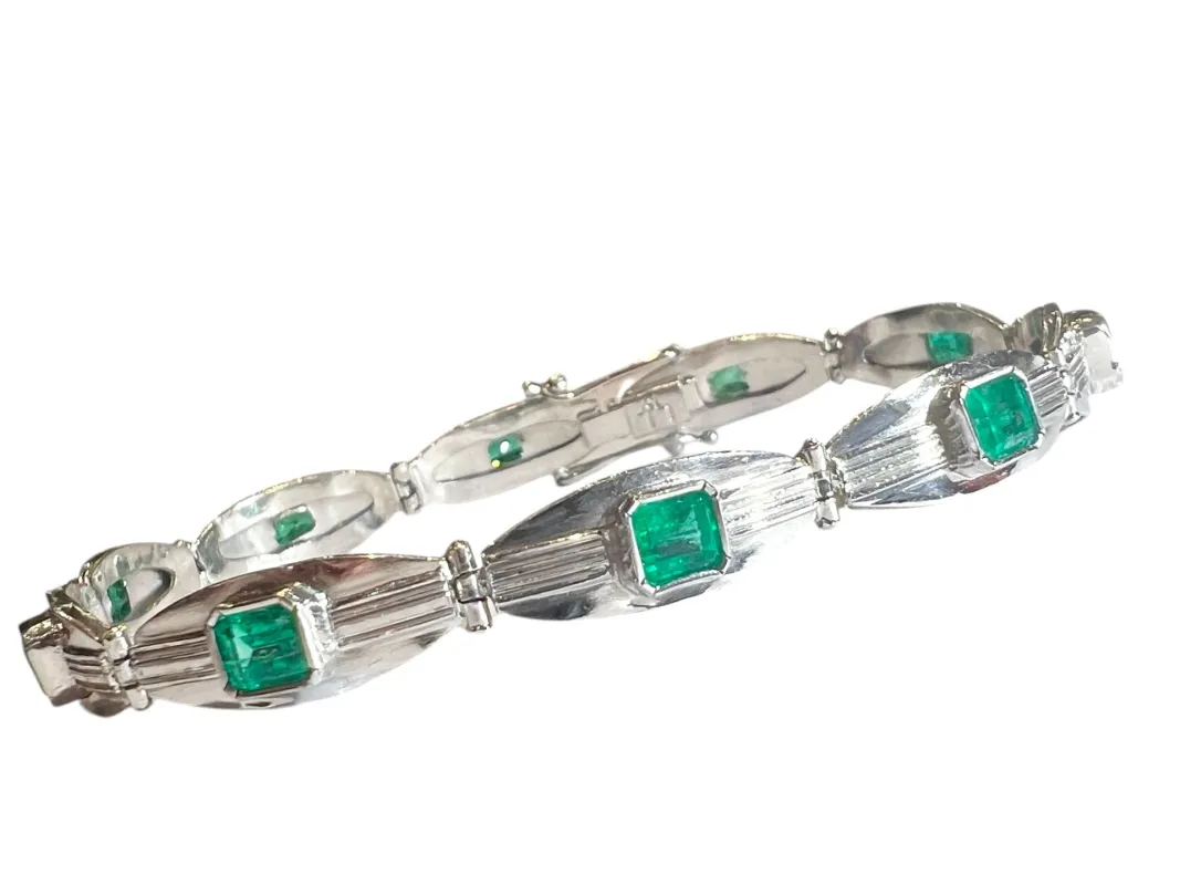 Bracelet or blanc émeraude sold by 58 Facettes