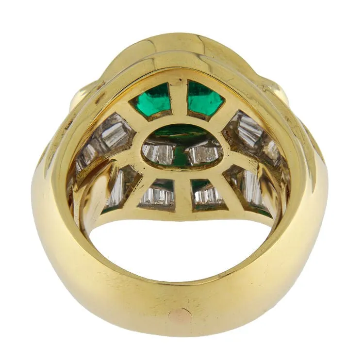 Bague en or jaune, émeraude et diamants sold by 58 Facettes product image thumbnail 4