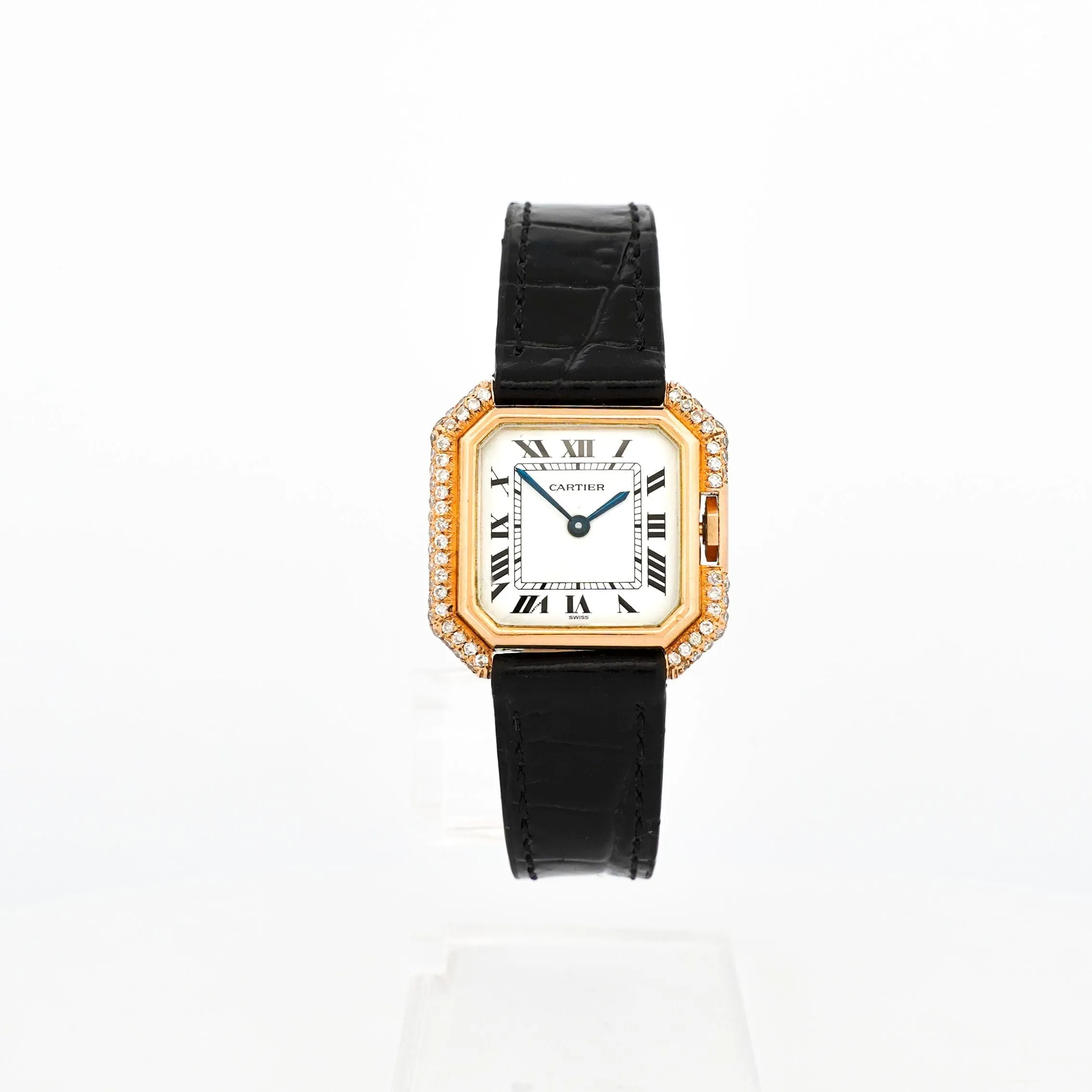 CARTIER - Montre Ceinture - Ivory roman dial - Rare diamond case - SM sold by 58 Facettes
