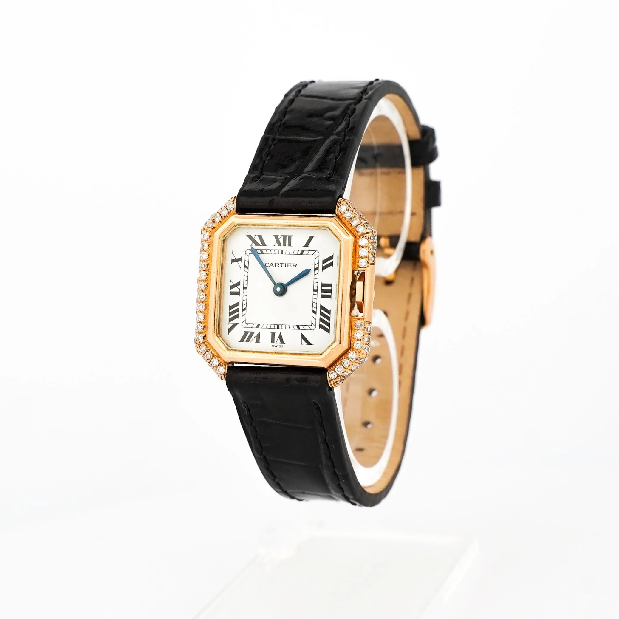 CARTIER - Montre Ceinture - Ivory roman dial - Rare diamond case - SM sold by 58 Facettes product image thumbnail 5
