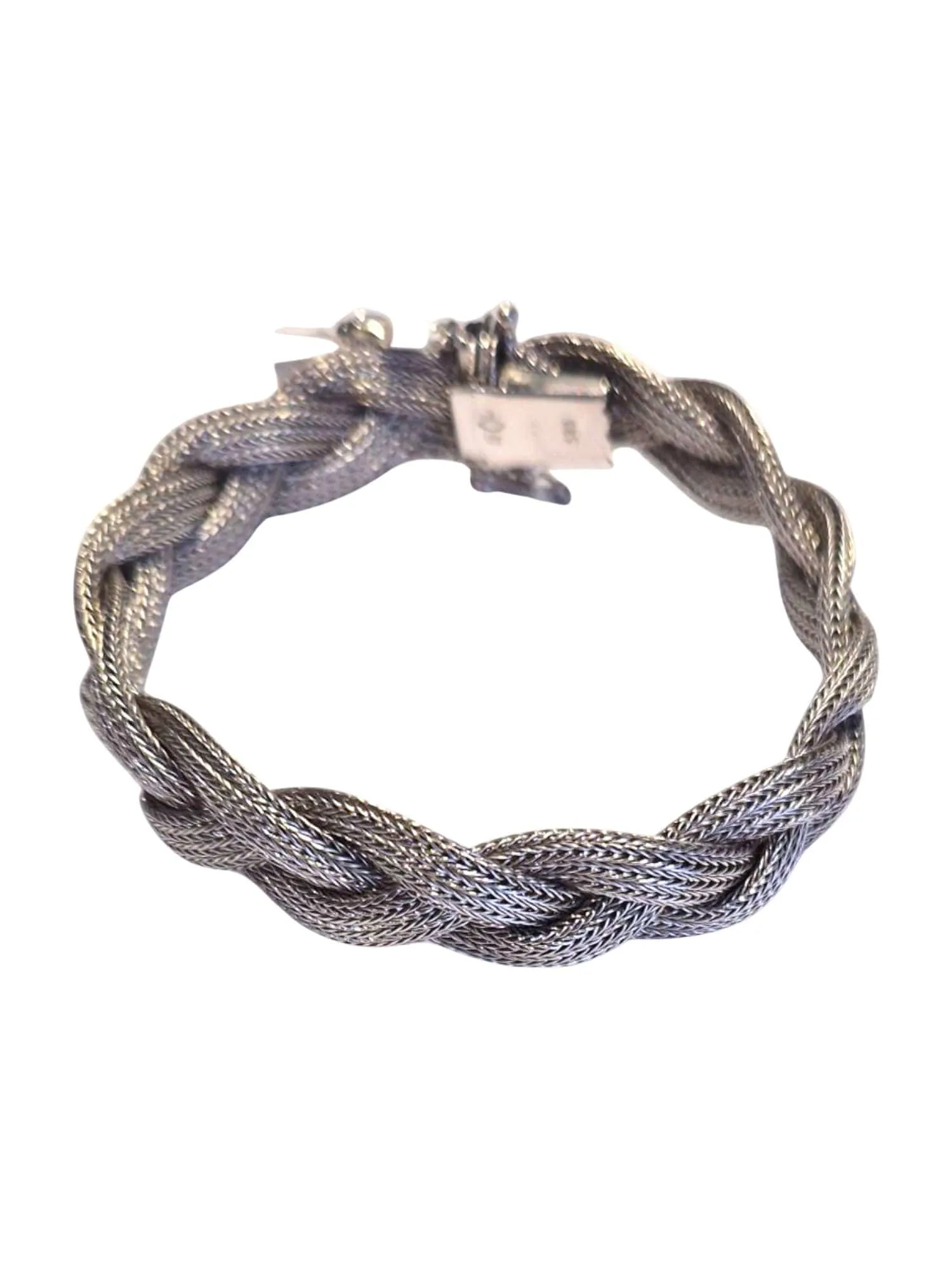 Bracelet tressé en or blanc 14 carats sold by 58 Facettes