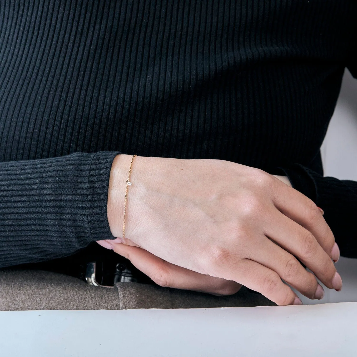 BRACELET OU DIAMANT ROSE 0,10ct sold by 58 Facettes product image thumbnail 2