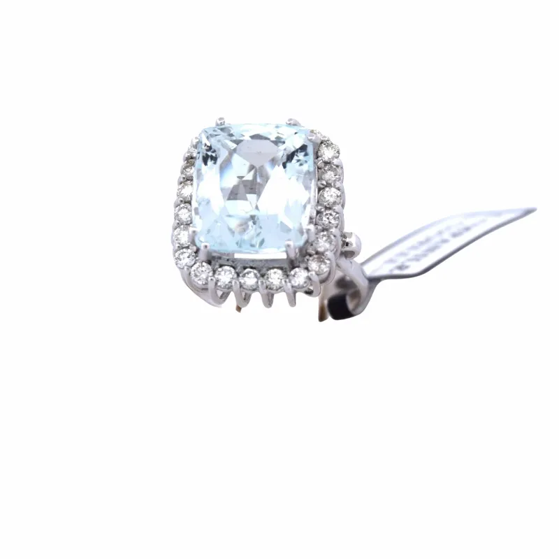 Bague en or avec aigue-marine et diamants sold by 58 Facettes