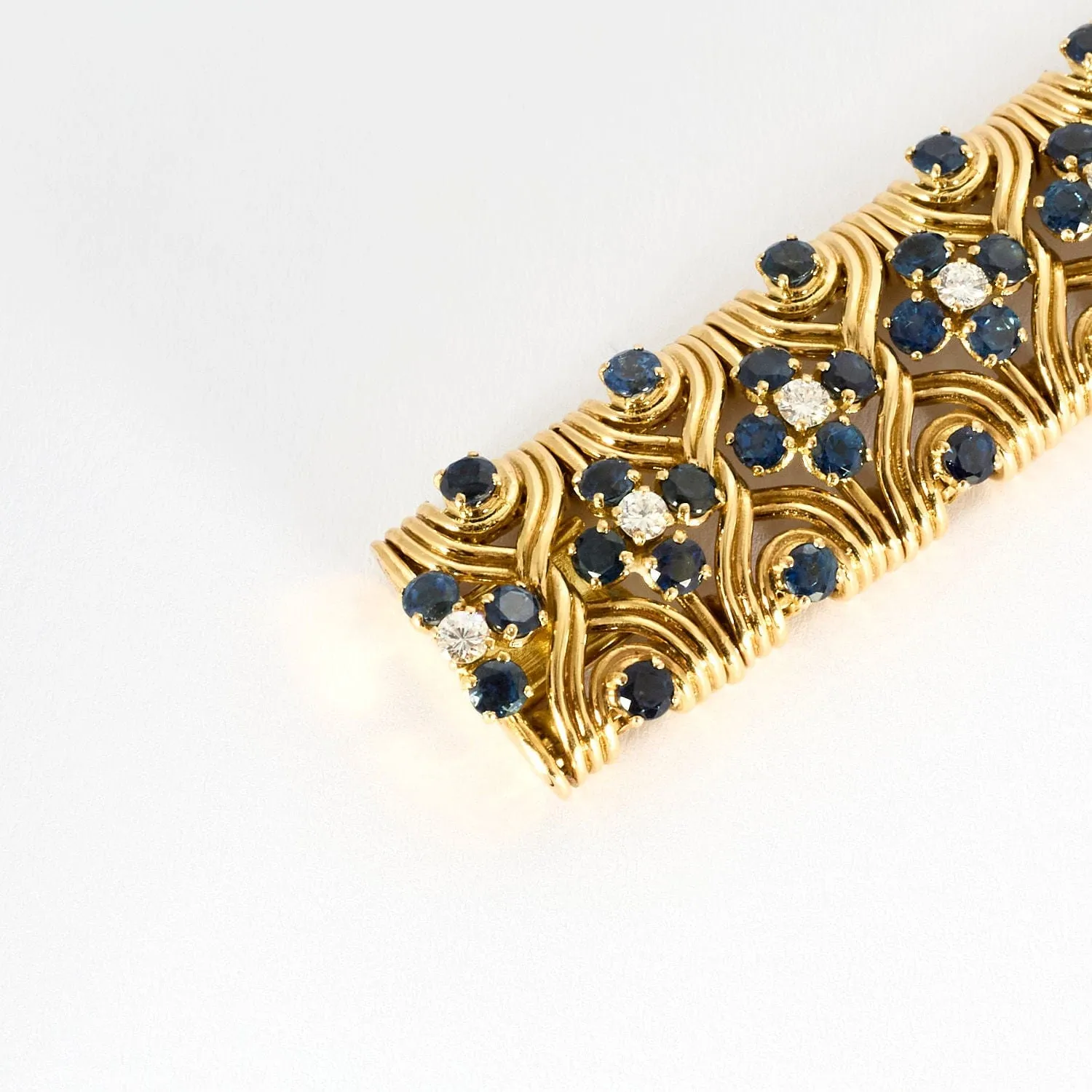 Bracelet souple or jaune, saphirs et diamants sold by 58 Facettes product image thumbnail 4