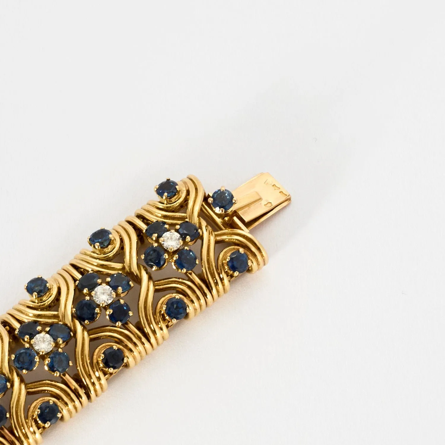 Bracelet souple or jaune, saphirs et diamants sold by 58 Facettes product image thumbnail 5