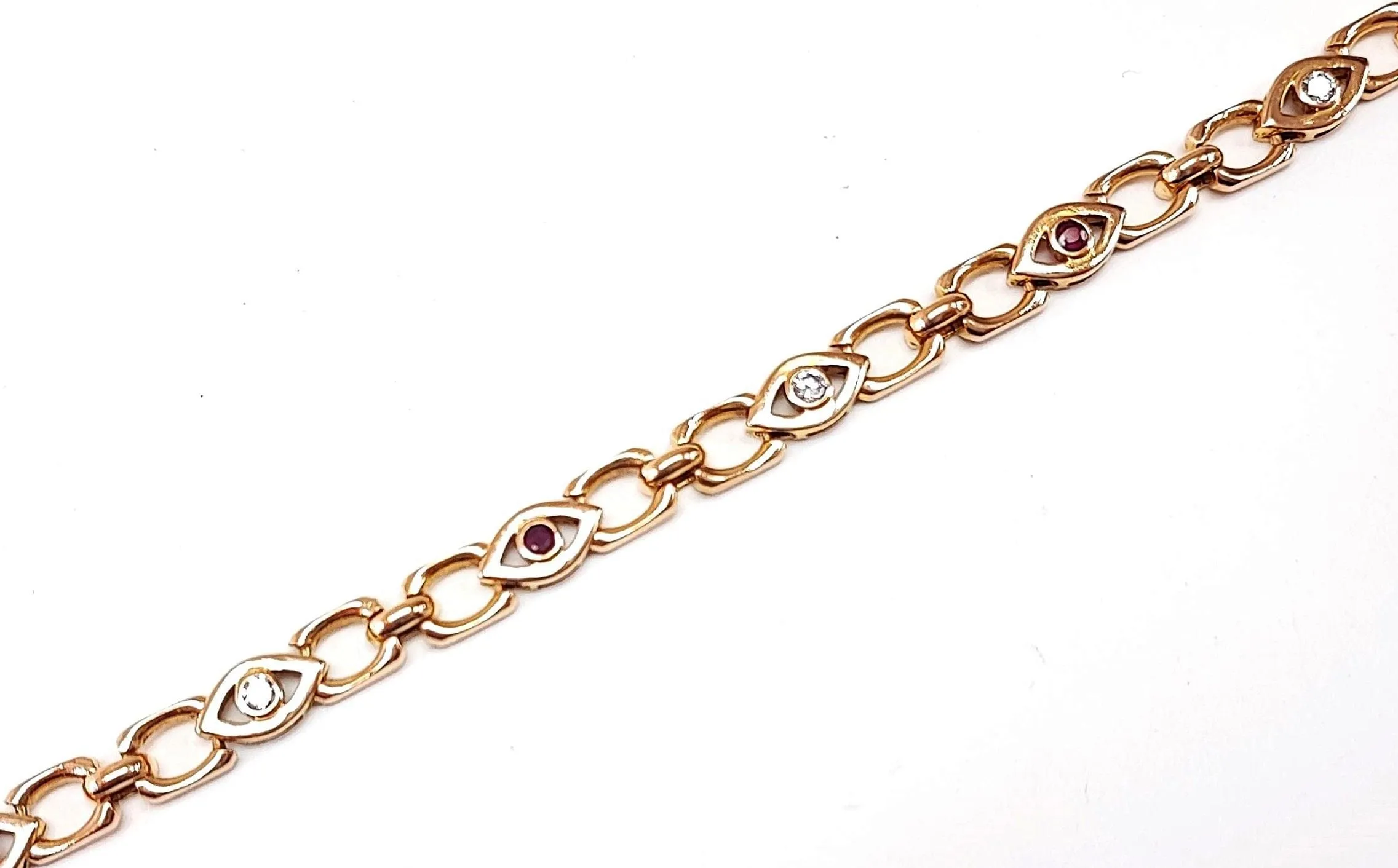 Bracelet or rose diamants et rubis sold by 58 Facettes product image thumbnail 3