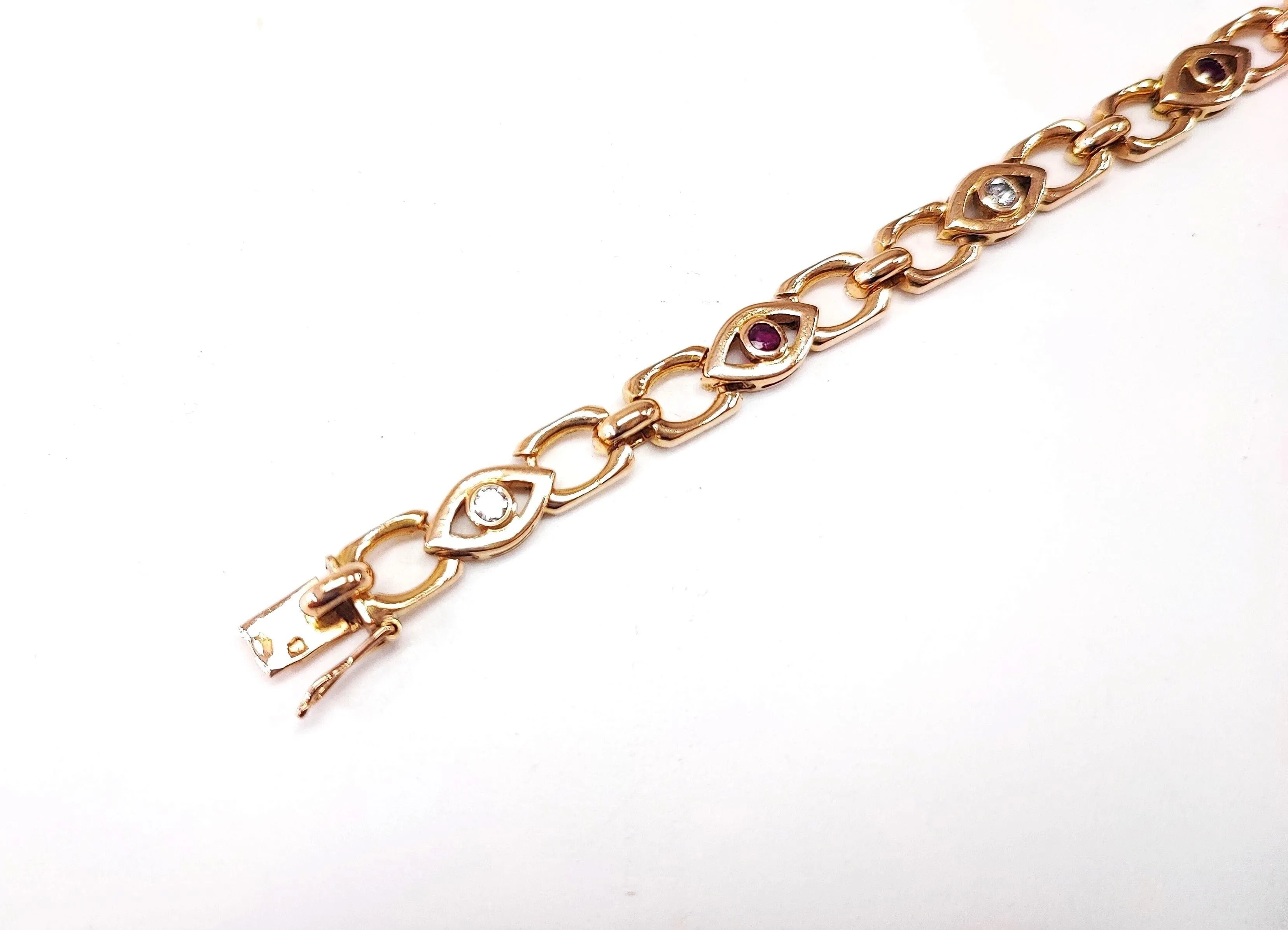 Bracelet or rose diamants et rubis sold by 58 Facettes product image thumbnail 4