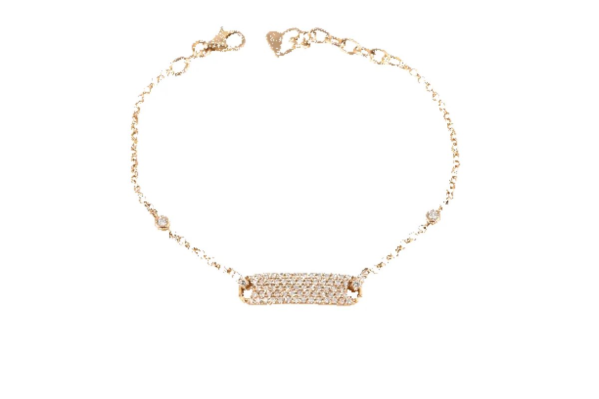 Bracelet gourmette en or rose et diamants sold by 58 Facettes