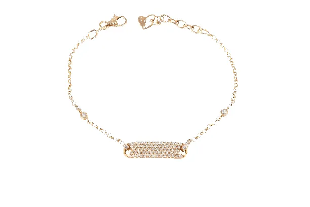 Bracelet gourmette en or rose et diamants sold by 58 Facettes