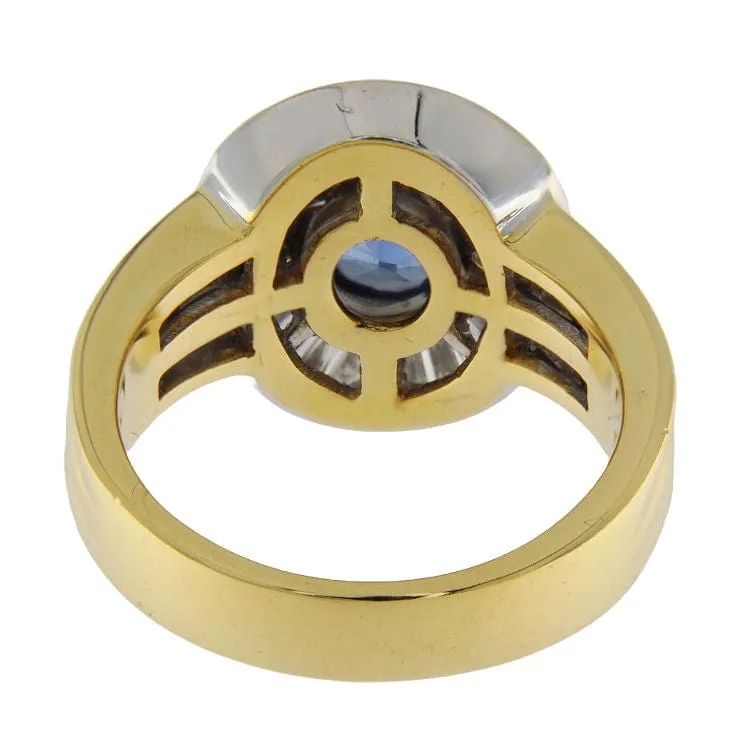 Bague en or jaune et blanc avec saphir de 2,05 ct et diamants sold by 58 Facettes product image thumbnail 3