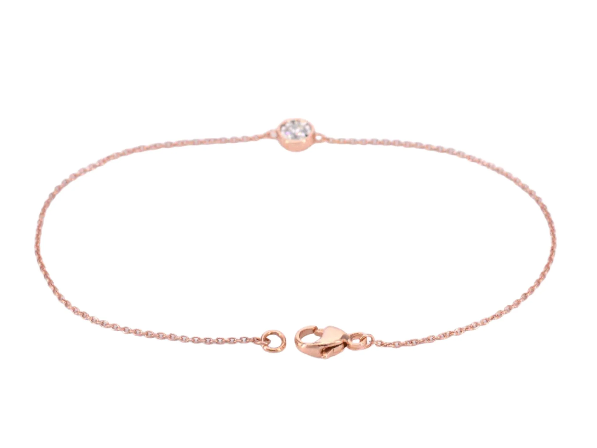Bracelet en or rose avec diamant 0,10 carat sold by 58 Facettes