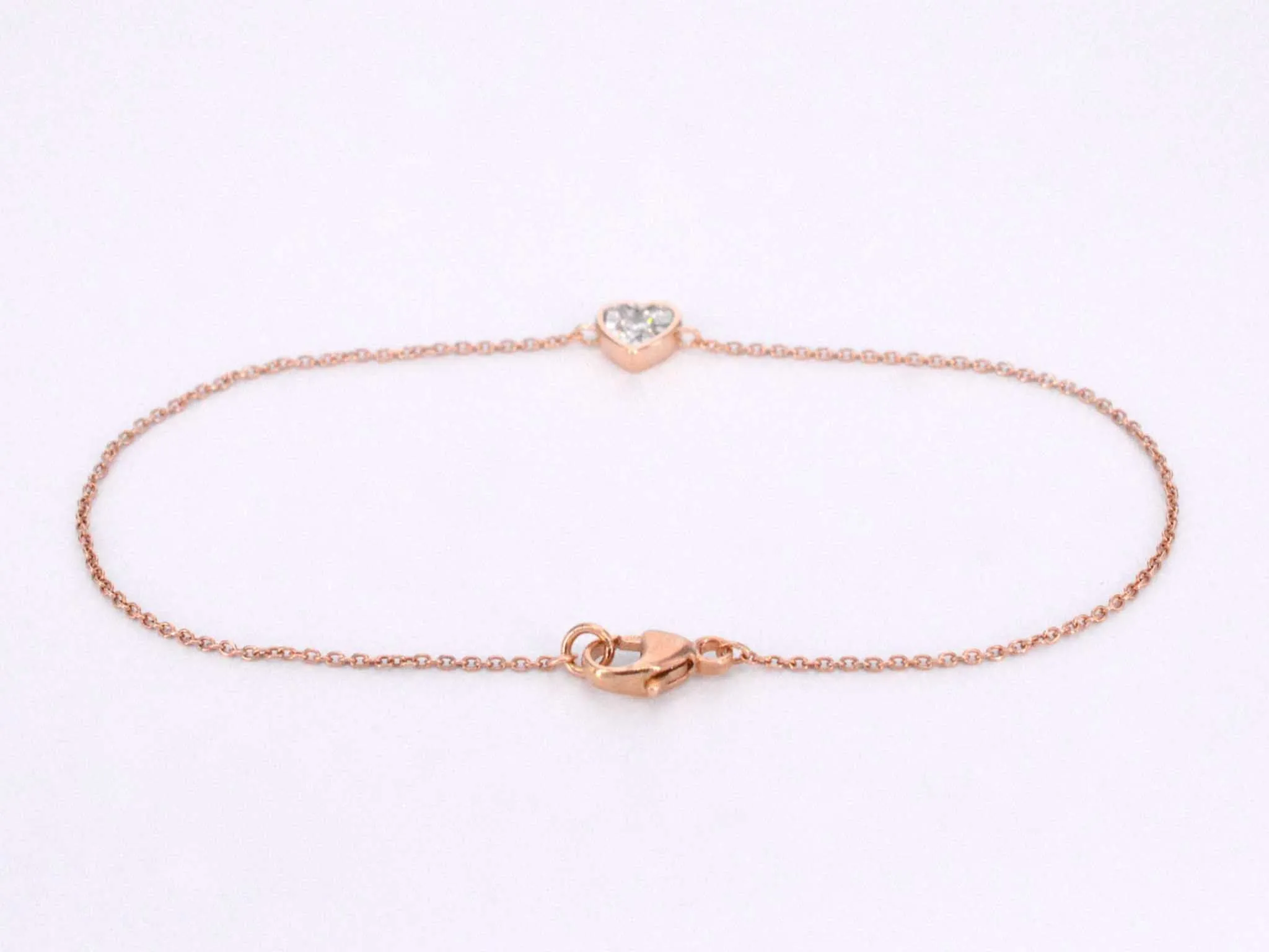 Bracelet en or rose avec cœur en diamant 0,10 carat sold by 58 Facettes product image thumbnail 3
