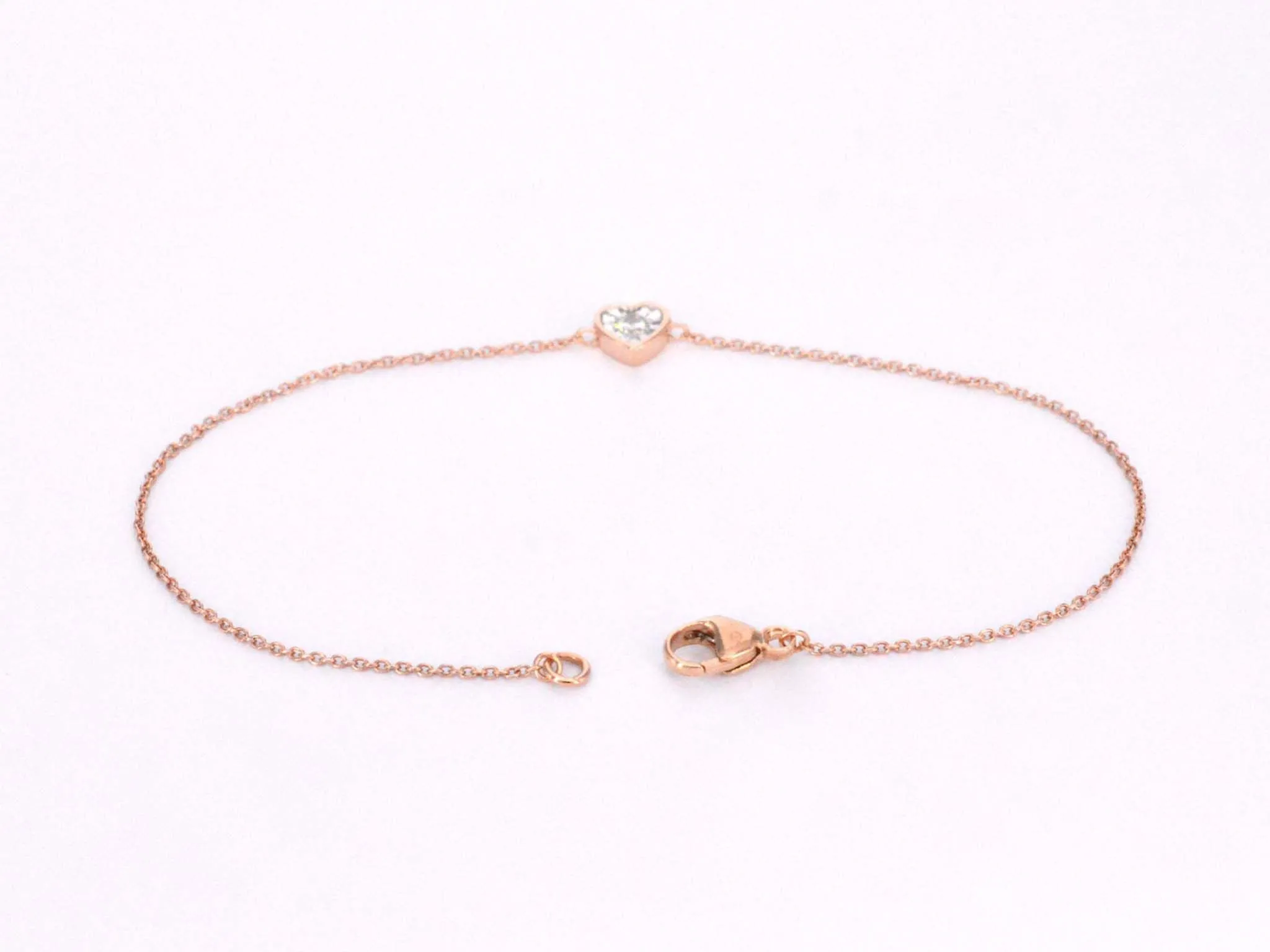 Bracelet en or rose avec cœur en diamant 0,10 carat sold by 58 Facettes product image thumbnail 4