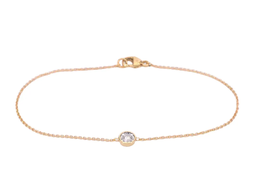 Bracelet en or rose avec diamant de 0,10 carat sold by 58 Facettes