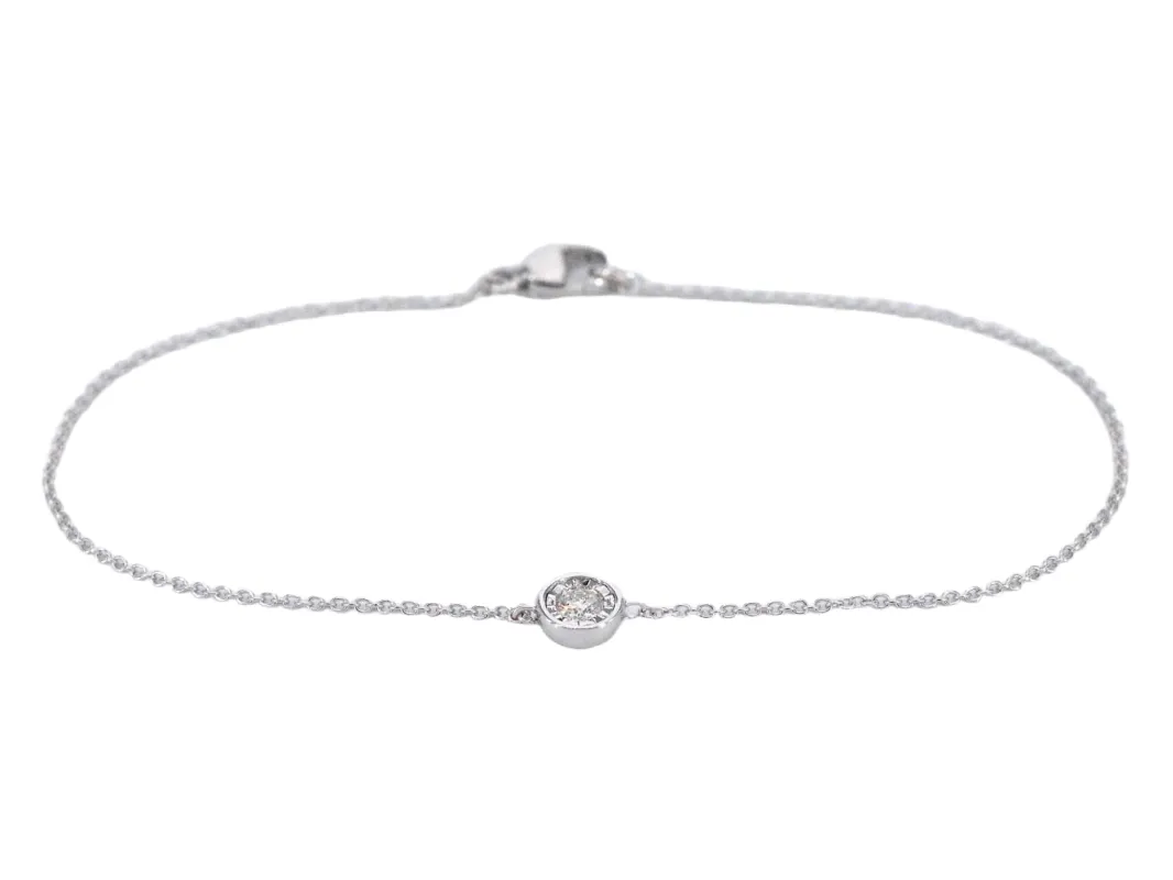 Bracelet en or blanc avec diamant 0,10 carat sold by 58 Facettes