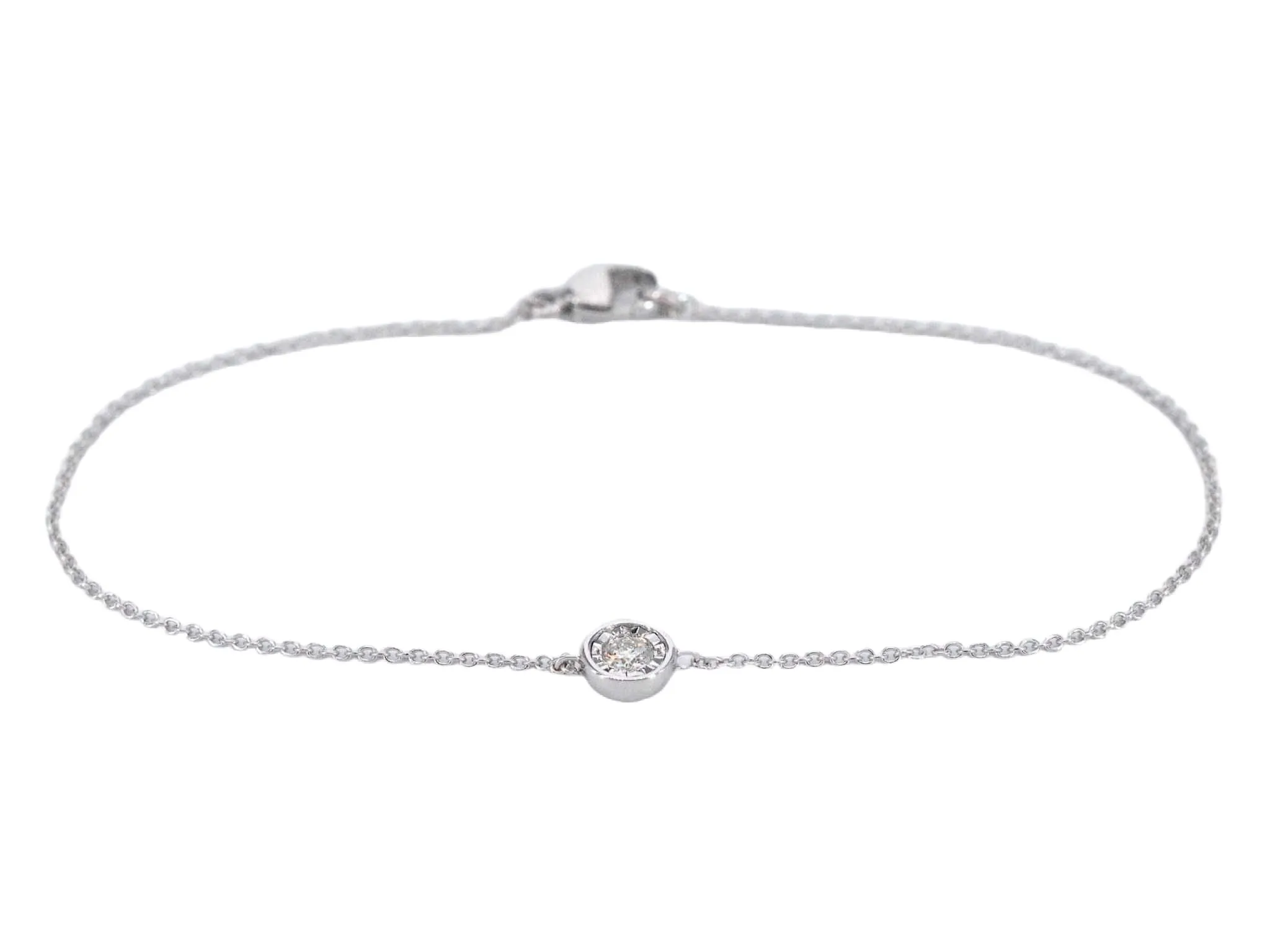 Bracelet en or blanc avec diamant 0,10 carat sold by 58 Facettes