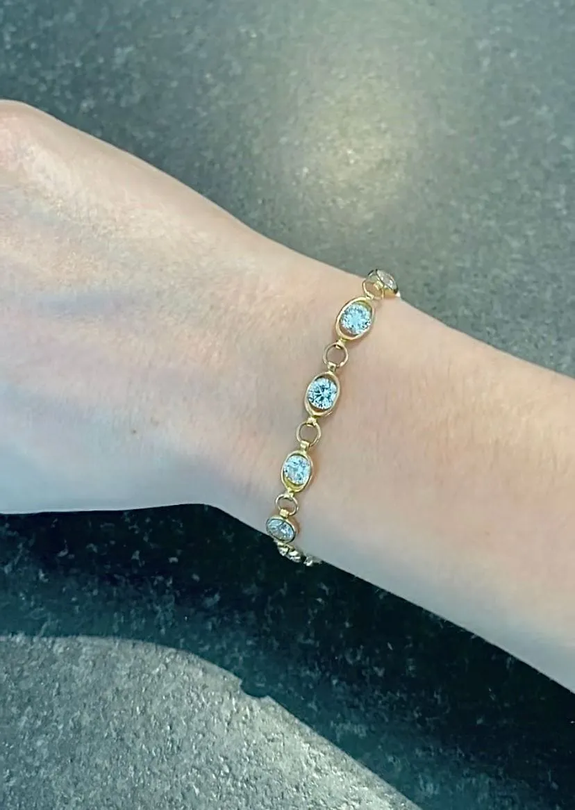 Bracelet maille ancienne, 13 diamants de 0,60 carat chacun sold by 58 Facettes product image thumbnail 2