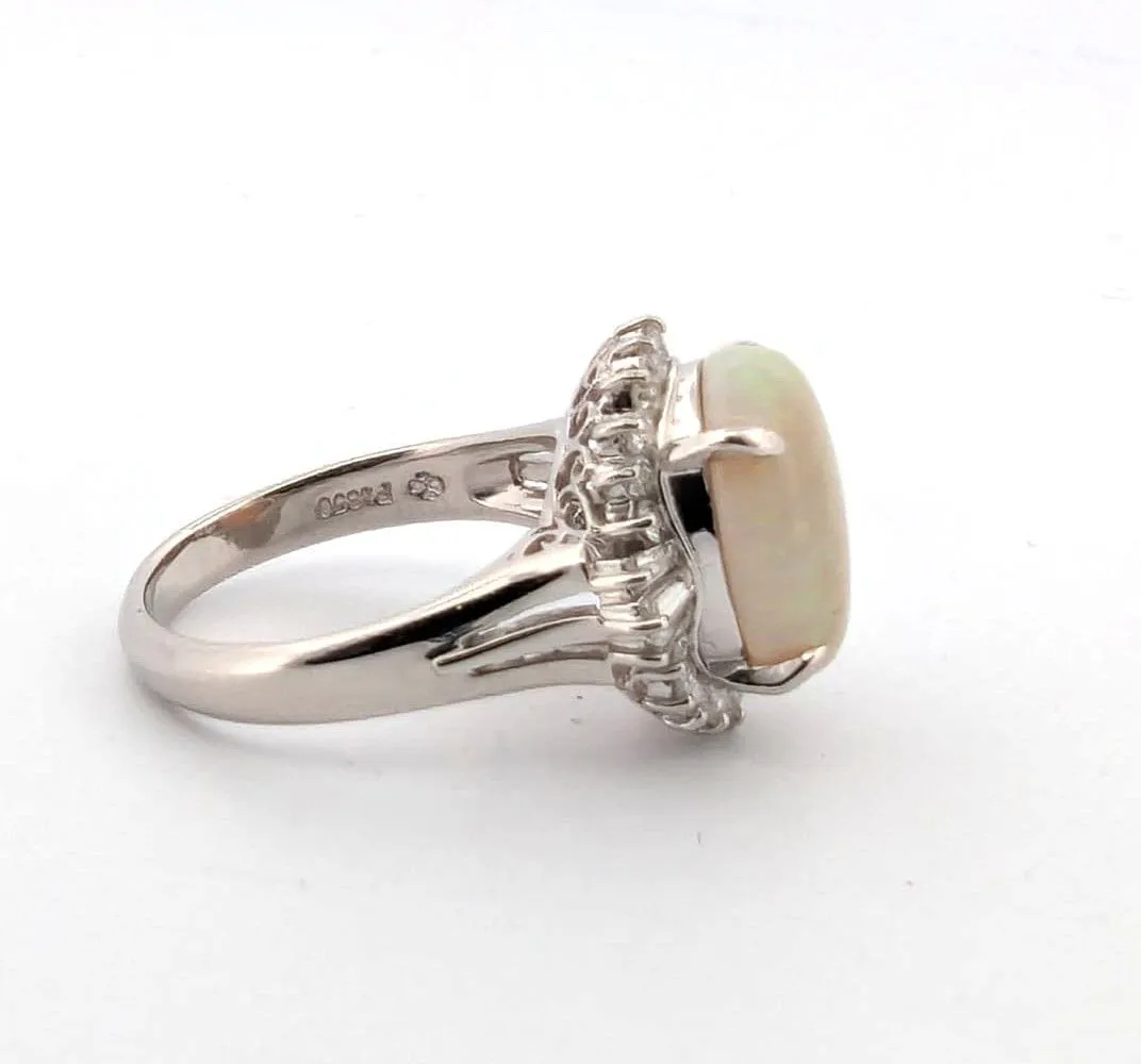 Bague en platine avec opale éthiopienne et diamants sold by 58 Facettes product image thumbnail 5