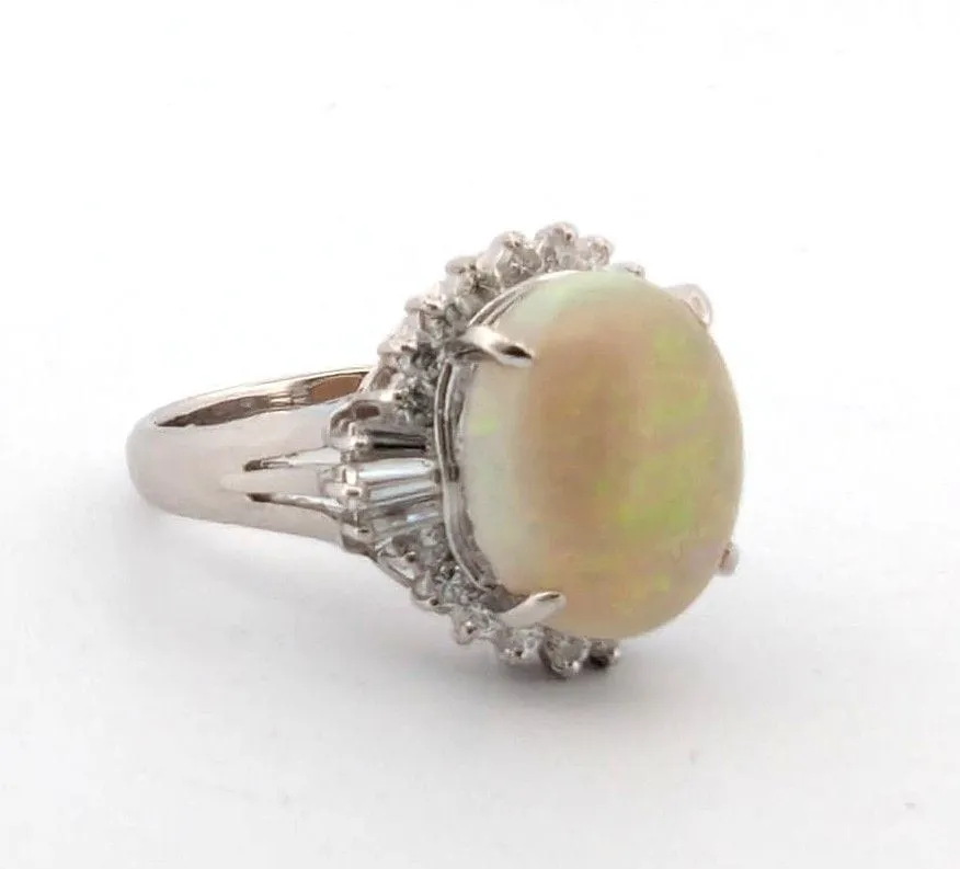 Bague en platine avec opale éthiopienne et diamants sold by 58 Facettes product image thumbnail 3